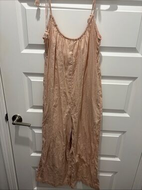 Madewell Blush Peach Spaghetti-Strap Jumpsuit